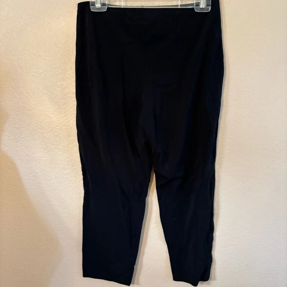 Chico's Ankle Pants Sz 1 (Med) Black Stretchy Elastic Waist Vintage Classic